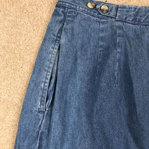 Vintage Women’s Truly Yours Jean Skirt Size 16 A Frame Midi Pleated‎ 1990's - Picture 6 of 8